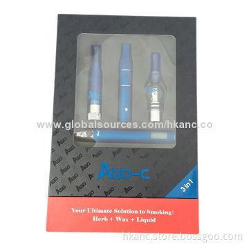 Ago-C e cigarette dry herb, solid wax, e-liquid 3-in-1 starter kit with gift box